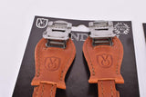 VeloOrange Leather Toe Straps, Honey and Brown