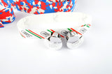 NOS/NIB 3ttt cork white/blue/red handlebar tape with silver end plugs from the 1980s