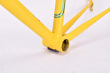 Yellow Fausto Coppi vintage road bike frame in 57 cm (c-t) / 55 cm (c-c) with Oria TT 0.9 tubing from 1996