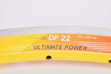 NOS Rigida DP 22 Ultimate Power (UP) Yellow high profile aero MTB Clincher single Rim in 26"/559x16mm with 32 holes from the 1980s - 2000s