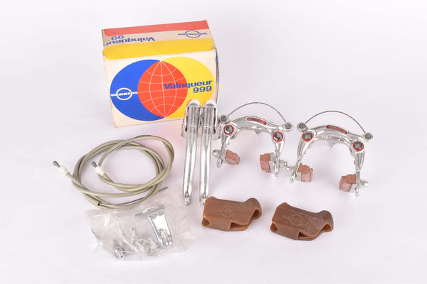 NOS/NIB Weinman Vainqueur 999 (610 & 750) Brake Lever and Caliper Brake Set with brown hoods from the 1960s / 1970s