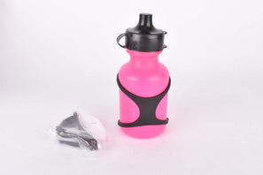 NOS neon pink Day Luen small "mini" water bottle and black water bottle cage