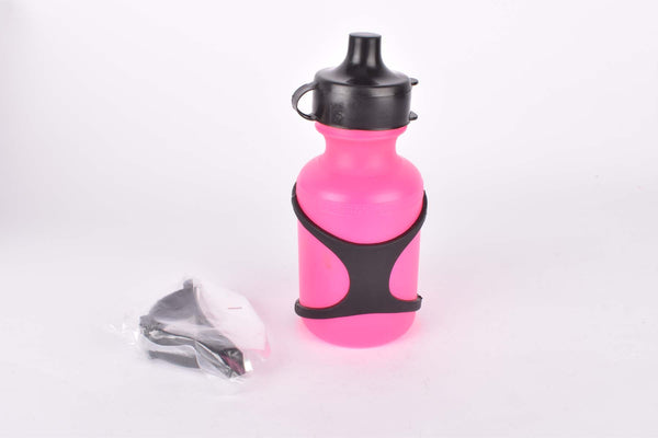 NOS neon pink Day Luen small "mini" water bottle and black water bottle cage