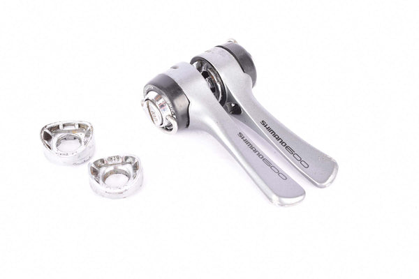 Shimano 600 Ultegra #SL-6400 braze-on 7-speed gear lever shifter set from the 1980s - 1990s