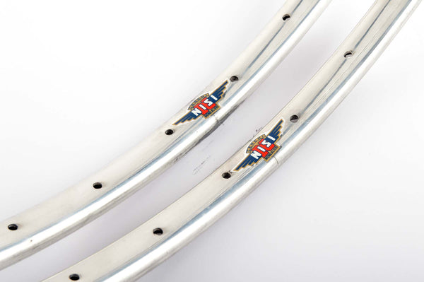 NEW silver polished Nisi Tubular Rims 650C/571mm with 36 holes from the 1970s - 80s NOS