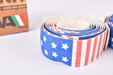 NOS Silva Cork Stars and Stripes handlebar tape in white/blue/red from the 1980s
