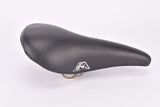 NOS Gallet saddle in black Raleigh labeled, with original seatpost clamp