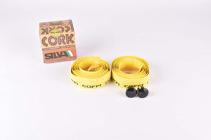 NOS Silva Cork branded Coppi handlebar tape in yellow from the 1980s