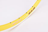 NOS Rigida DP 18 UP Yellow high profile aero Clincher single Rim in 28"/622x13mm (700-13C) with 32 holes from the 1980s - 2000s