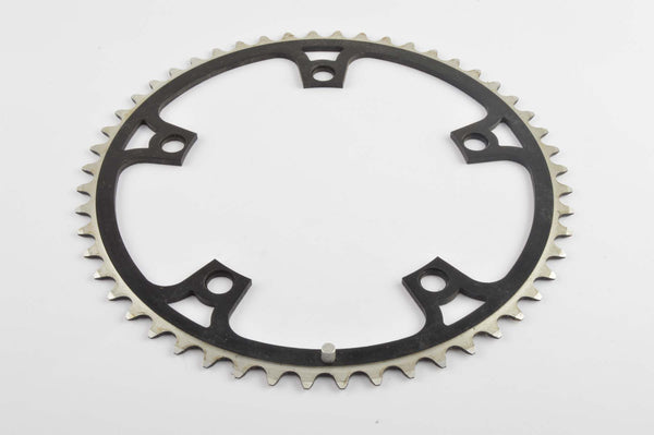 NOS black anodized Gipiemme Crono Sprint Chainring in 52 teeth and 144 BCD from the 1980s