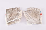 Vintage crochet and leather cycling gloves in size L