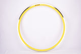 NOS Rigida DP 18 UP Yellow high profile aero Clincher single Rim in 28"/622x13mm (700-13C) with 32 holes from the 1980s - 2000s