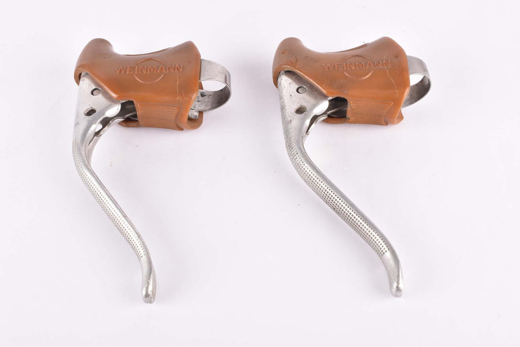Weinmann AG nonaero Brake lever set with brown hoods from the 1970s