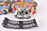 NOS Silva Cork dappled Multicolor handlebar tape in yellow/red/grey/blue/black from the 1980s