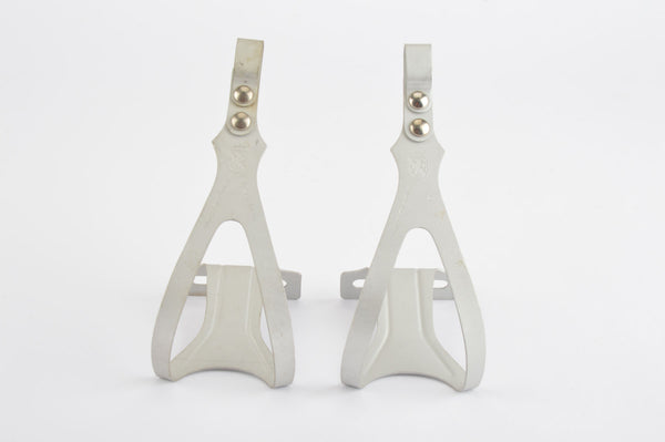 NEW Georges Sorel silver super light toe clip set in size M from the 80s NOS