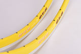 NOS Rigida DP 18 UP Yellow high profile aero Clincher Rim Set in 28"/622x13mm (700-13C) with 32 holes from the 1980s - 2000s