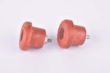 Red Velox screw on handlebar end plugs from the 1950s