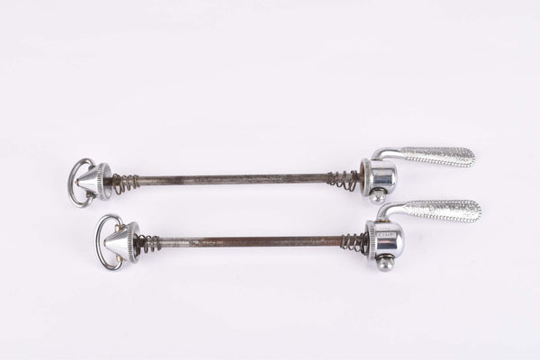Campagnolo quick release set Record and Super Record, #1001/3 and #1006/8 front and rear Skewer from the 1950s - 1970s