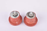 Red Velox screw on handlebar end plugs from the 1950s