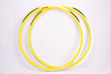 NOS Rigida DP 18 UP Yellow high profile aero Clincher Rim Set in 28"/622x13mm (700-13C) with 32 holes from the 1980s - 2000s