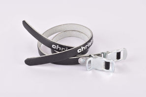 NOS black pair of Zefal Christophe leather toe straps