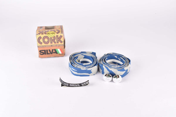 NOS Silva Cork handlebar tape in grey/blue from the 1980s