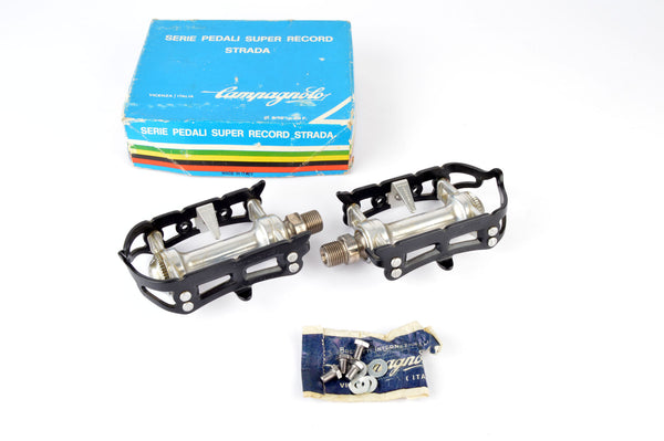 NEW Campagnolo Super Record Strada #4021 Pedals with english threading from the 1974-80s NOS/NIB