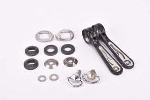 Black anodized Chesini pantographed Campagnolo Record / Super Record #1014 (#1013/5 & #1013/6) braze-on Gear Lever Shifter Set from the 1970s