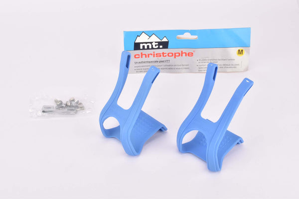 NOS/NIB Christophe MT. Mountainbike Toe Clip Set, Size Medium in Blue from the 1990s