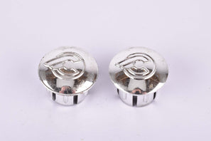 Silver Cinelli winged logo handlebar end plugs
