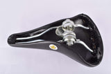 NOS AJA black synthetic leather saddle from the 1980s
