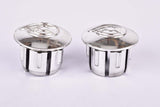 Silver Cinelli winged logo handlebar end plugs