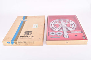 NOS/NIB Shimano First Generation Dura Ace Front Chainwheel Assembly Set, #GA-200 Crankset with 52/42 teeth and 170mm length, #GB-100 Bottom Bracket with english thread and 112mm length from 1975