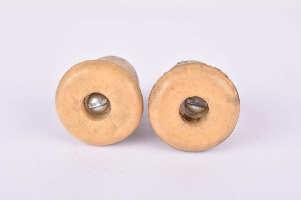 White Felt Grenoble screw on handlebar end plugs