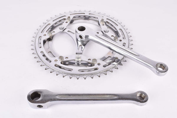 Cottered chromed steel fluted crankset with 52/44 teeth and 170mm length from the 1950s / 1960s / 1970s