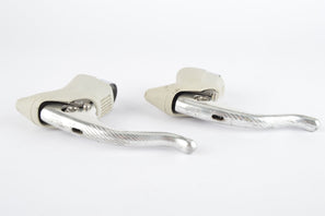 Third Generation Campagnolo C-Record "Powergrade" brake lever set with white hoods