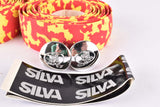 NOS Silva Cork dappled handlebar tape in red/yellow from the 1980s