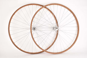 Wheelset with Wooden Tubular Rims and Campagnolo Cambio Corsa Fratteli Brivio Hubs