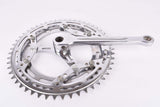 Cottered chromed steel fluted crankset with 52/44 teeth and 170mm length from the 1950s / 1960s / 1970s