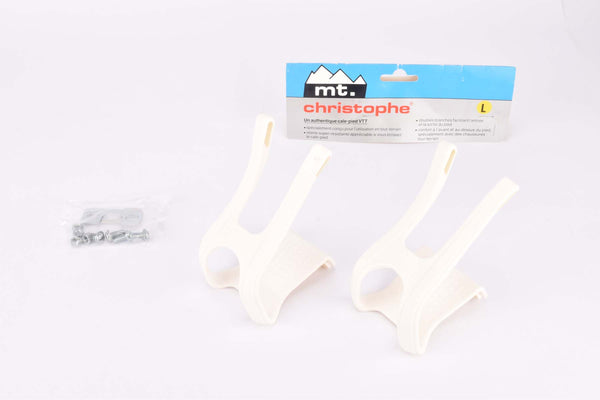 NOS/NIB Christophe MT. Mountainbike Toe Clip Set, Size Large in White from the 1990s