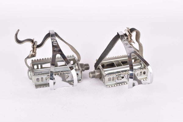 Union Pedal Set with REG Toe Clips and Super Sport Straps from the 1980s