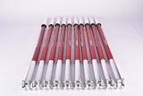 10 x Defectiv NOS Zefal Competition 4 red/chrome bike pumps in 520-560mm for SV-Valve (presta valve/scalverand Ventil)