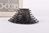 NOS/NIB Shimano #CS-HG50-7AI 7-speed STI / SIS Hyperglide cassette with 11-24 teeth in black finish from 1999