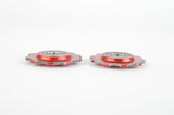 Red anodized aluminium jockey wheel / pulley set