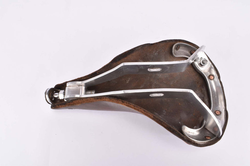 Selle De Vélo De Course Ideale 90 TB Compétition En Cuir Marron - Patinée D'occasion
