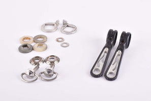 Black Chesini pantographed Campagnolo Record #1014 braze on Gear Lever Shifter Set from the 1980s