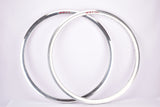 NOS Rigida DP 18 silver polished high profile aero Clincher Rim Set in 28"/622mm (700C) with 32 holes from the 1980s - 2000s