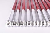 10 x Defectiv NOS Zefal Competition 4 red/chrome bike pumps in 520-560mm for SV-Valve (presta valve/scalverand Ventil)