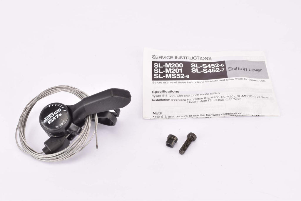 NOS Shimano 200GS SL M201 R right side handlebar thumb shifter 7 speed SIS gear lever from 1989 1990 NOS Shimano 200GS SL M201 R right side