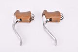 Weinmann AG vertical grooved non-aero Brake lever set with brown hoods from the 1970s to 1980s